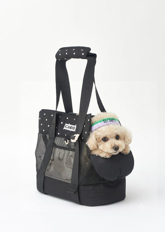 iCANDOR Brisbane | Breathable Dog Carrier Bag | Capri Black | L