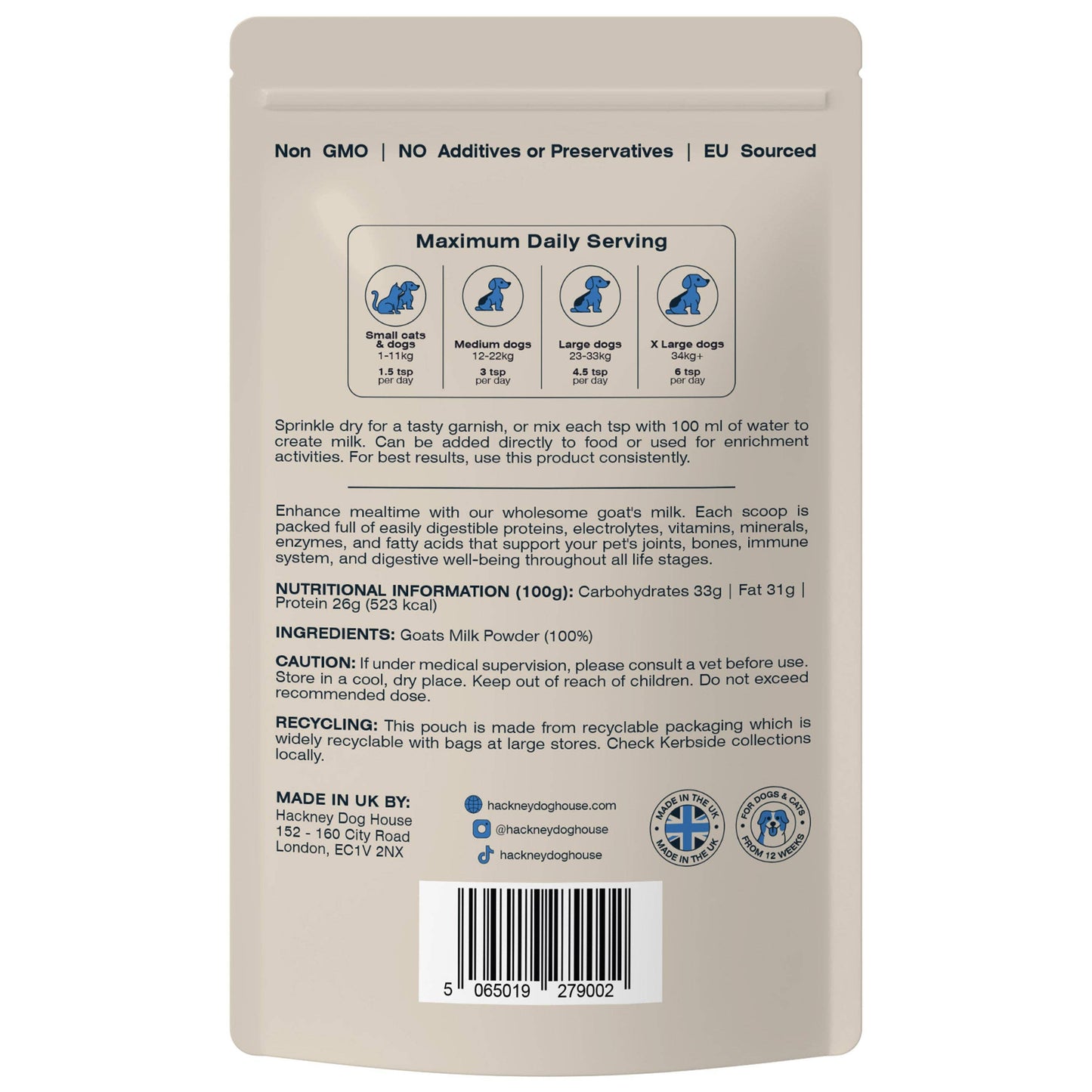 Goats Milk Powder for Dogs | Makes Twelve Pints