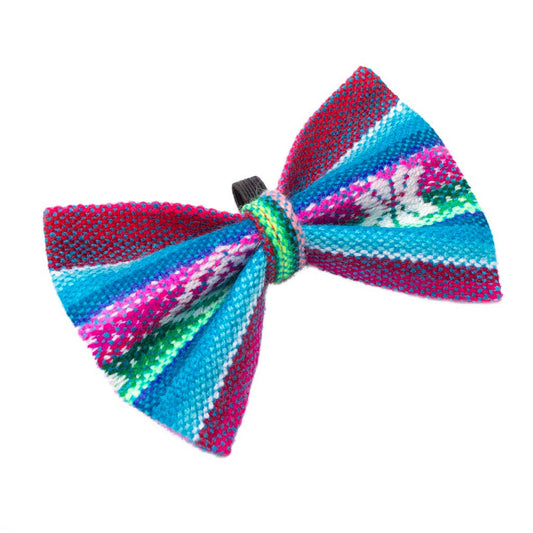 Hiro + Wolf Inca Blue Dog Bow Tie