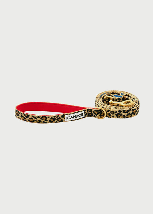 iCANDOR Gentle 2-Handle Dog Lead - Leopard