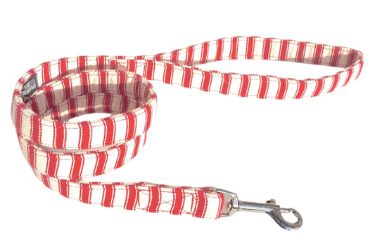 BlossomCo Seymour - Red Ticking Dog Lead - Daisy's Dogs
