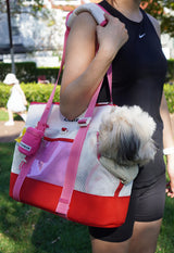 iCANDOR Brisbane | Breathable Dog Carrier Bag | Flamingo Pink | L